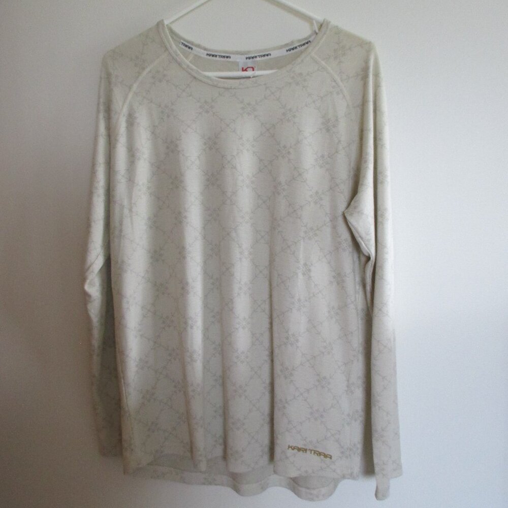 Kari Traa Liv Longsleeve 10% Merino Wool Baselayer T-Shirt Layering Natural Top